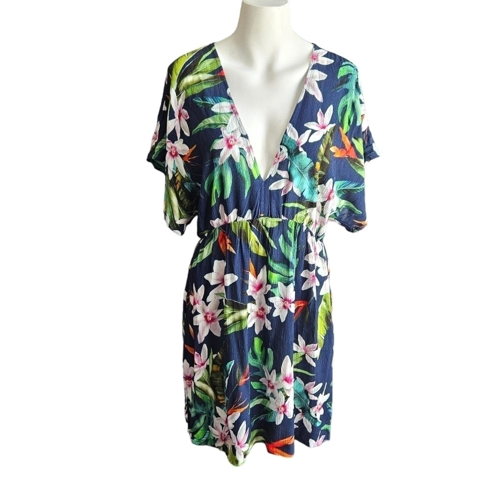 Lauren Ralph Lauren Watercolor Floral Caftan Swim Coverup Sz Small